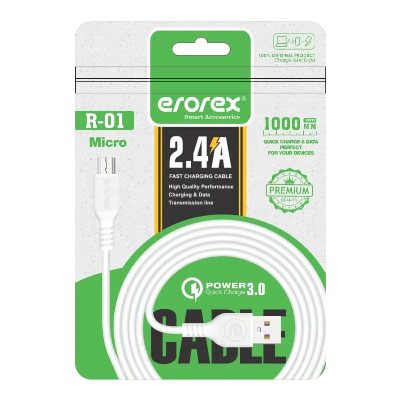 Erorex Data Cable, R-01 for_Quick Charging 3.0 Branded Data Cable