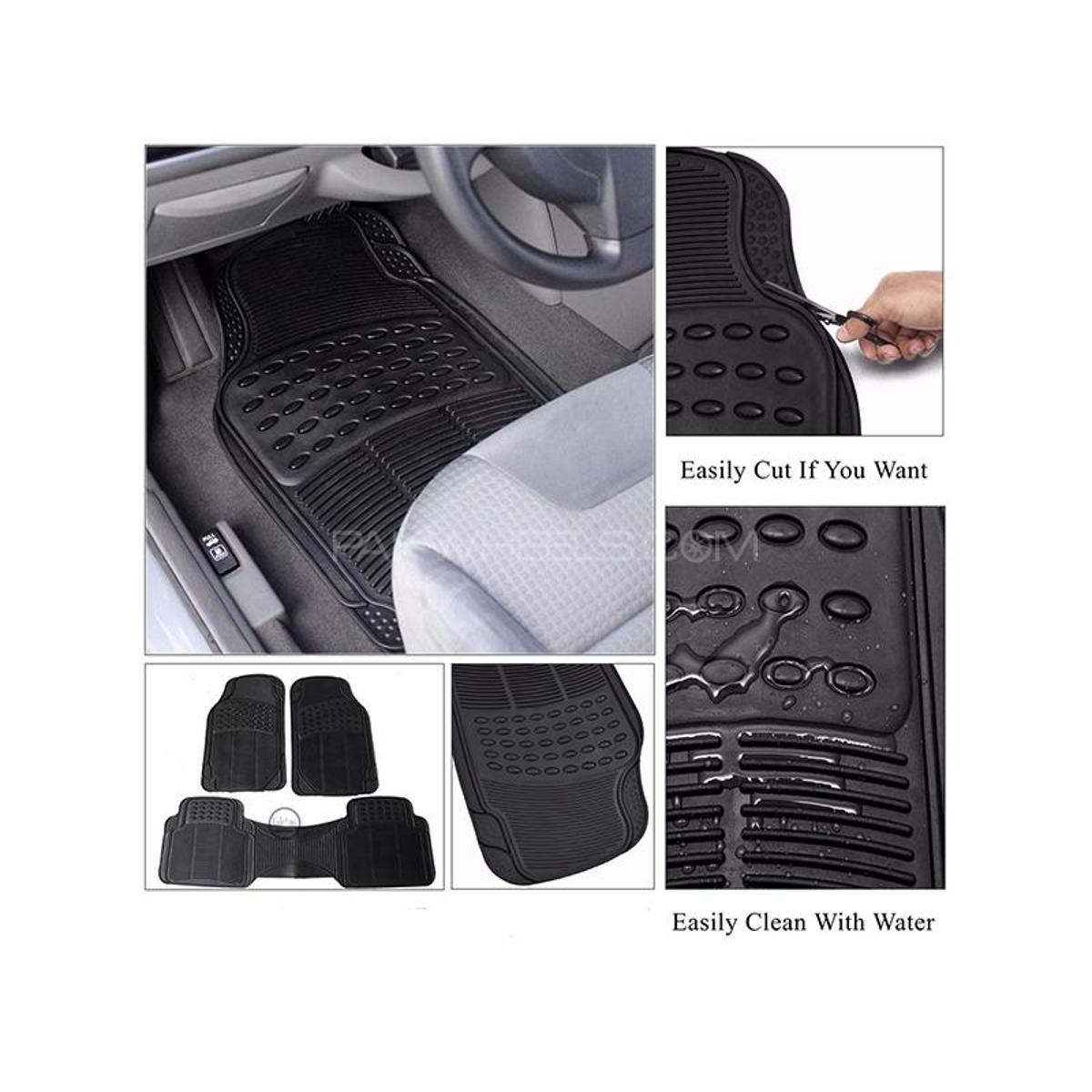 Universal PVC Plastic Car Mat (3PCS Set) ~ Black ~ Premium Quality Matt ...