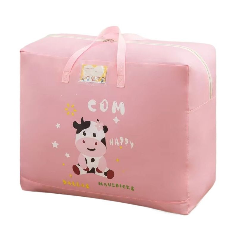 Multi-Purpose Wardrobe Dino Bag with Cartoon Pattern, Double Zipper Quilt Storage, Bedsheet and Blanket Storage Box, Foldable Travel Bag for Women, Handbags, and Luggage