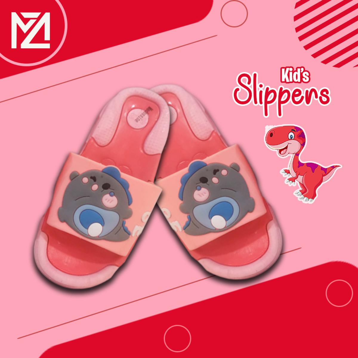 Dino Character Softy Kids Slippers for Children - Thick and Soft Sole -Beach Slippers For Boys and Girls - Non Slip Kids Shoes for House