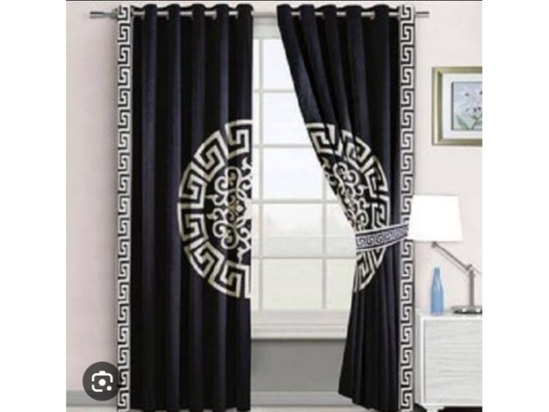 Pack 2 of Velvet Curtain for Bedroom- Splendid Design Curtain Pair in Velvet Fabric - Velvet Curtains with Eyelet for Room