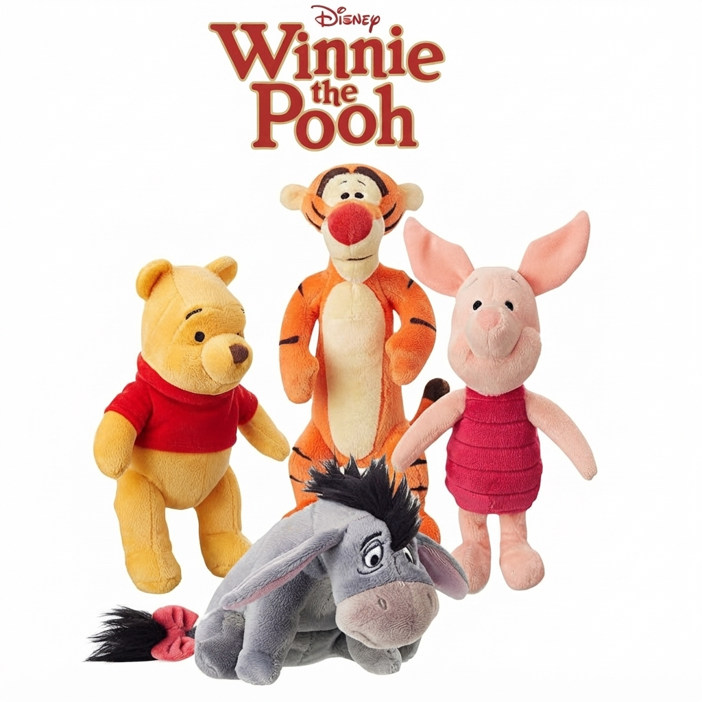 Official Disney Winnie The Pooh Plush Toys - Soft Cuddly Pooh Bear Cartoon Stuffed Animal Doll for Kids | Classic Anime Character Soft Toy Birthday Gift Room Decor