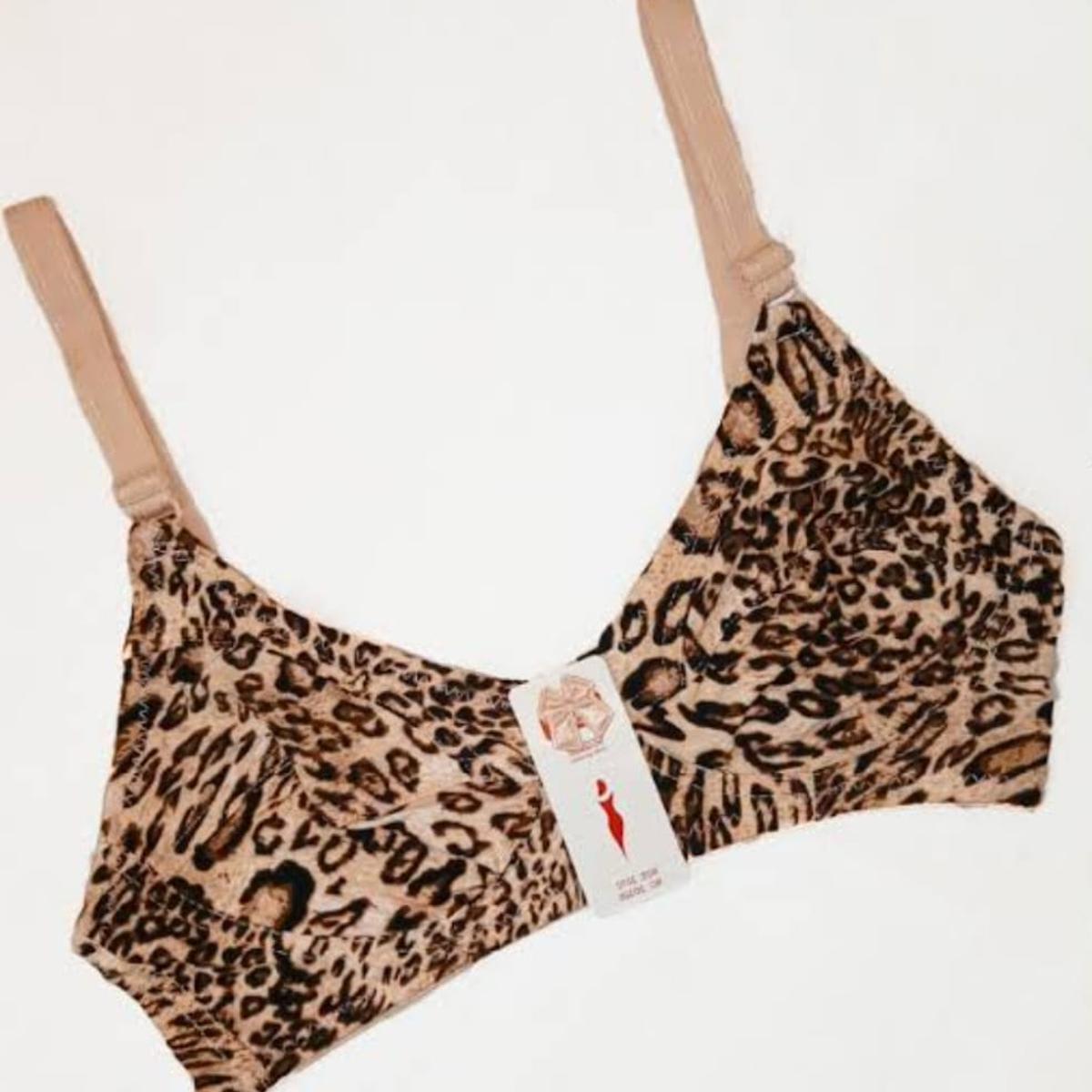 Set of 2 Pcs Non Padded Non Wired Cheetah Print Bra for Girls