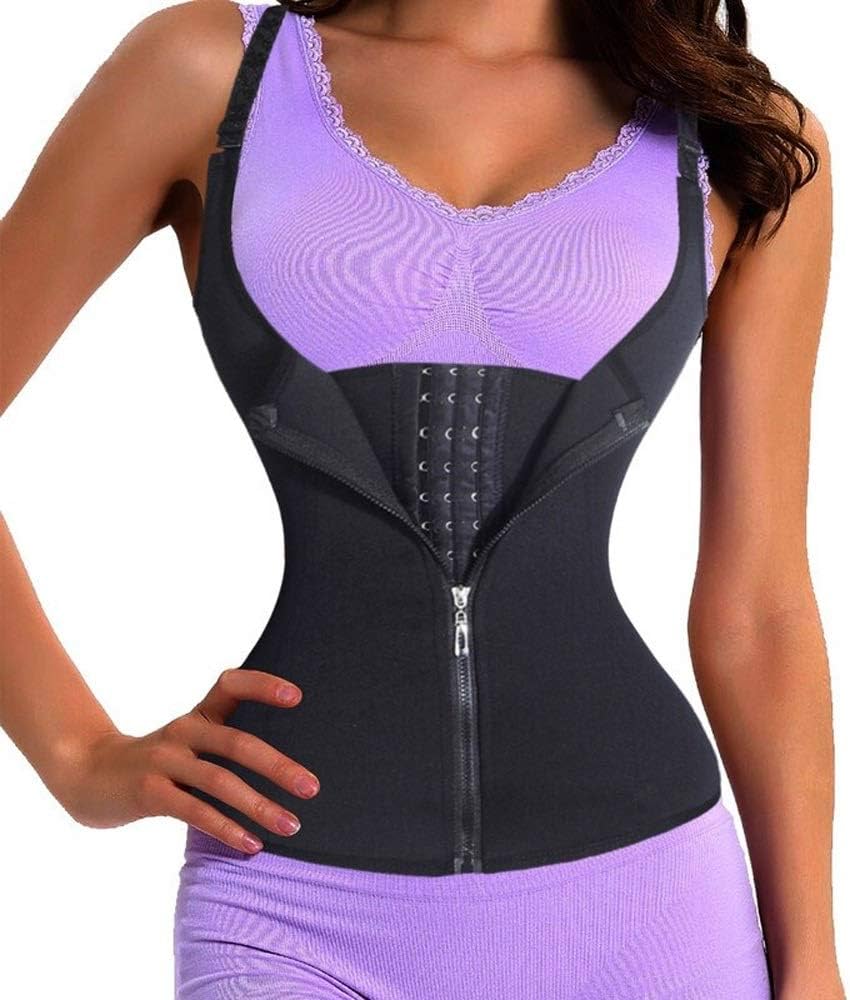 Adjustable Shoulder Strap Waist Trainer Vest Corset Women Zipper Hook Body Shaper Plus Size Waist Cincher Tummy