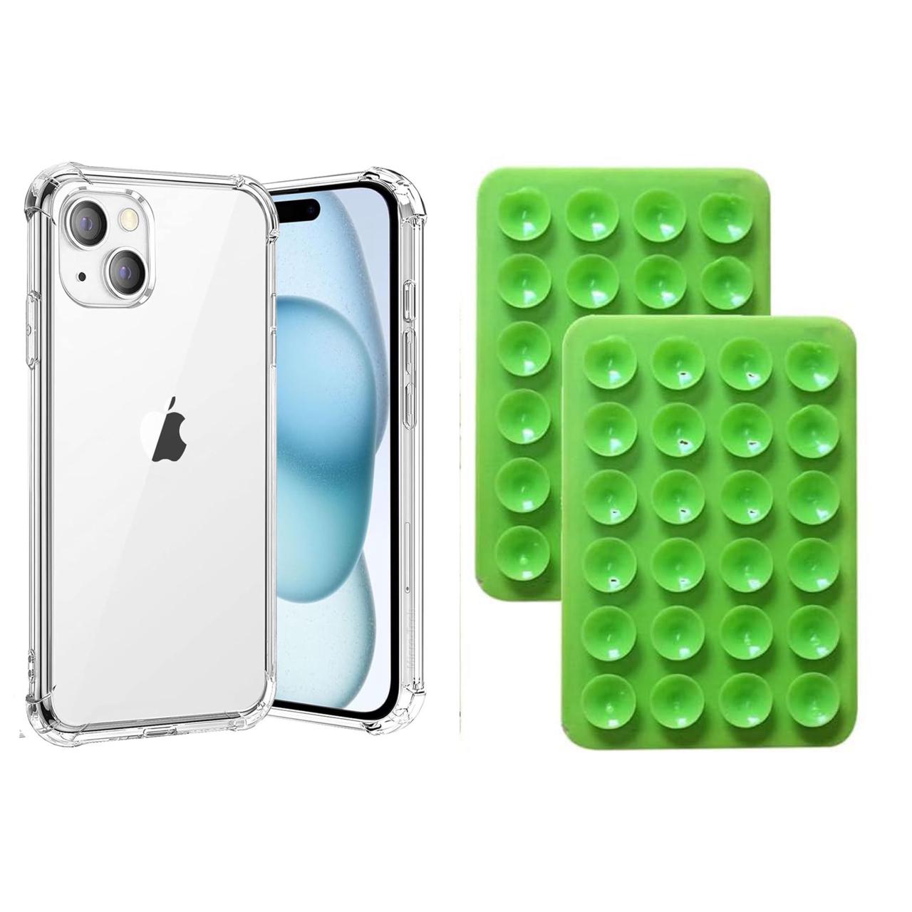 Jelly Case And Silicone Suction Pad For iP 16ProMax, 16Pro, 16, 15ProMax, 15Pro, 15, 14ProMax, 14Pro, 14, 13ProMax, 13Pro, 13, 12ProMax, 12Pro, 12, 11ProMax, 11Pro, 11, Xmax, X/XS Shock proof Jelly Case For iP And Phone Holder Premium Quailty