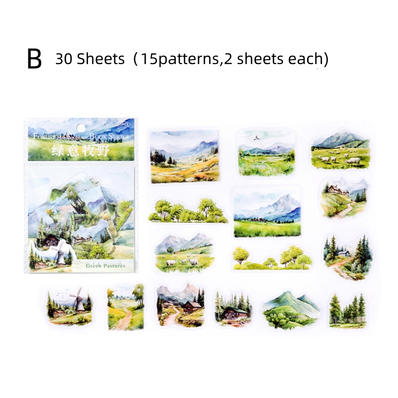 Panda Online 30PCS Forest And Forest Natural Series PET Waterproof ...