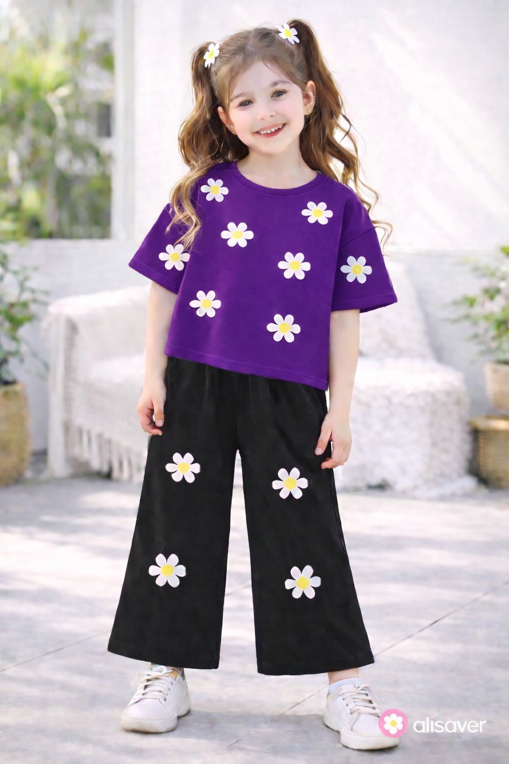 Kids Printed Suit T-Shirt & Flapper Set | Girls Summer Cotton Dress price in Pakistan