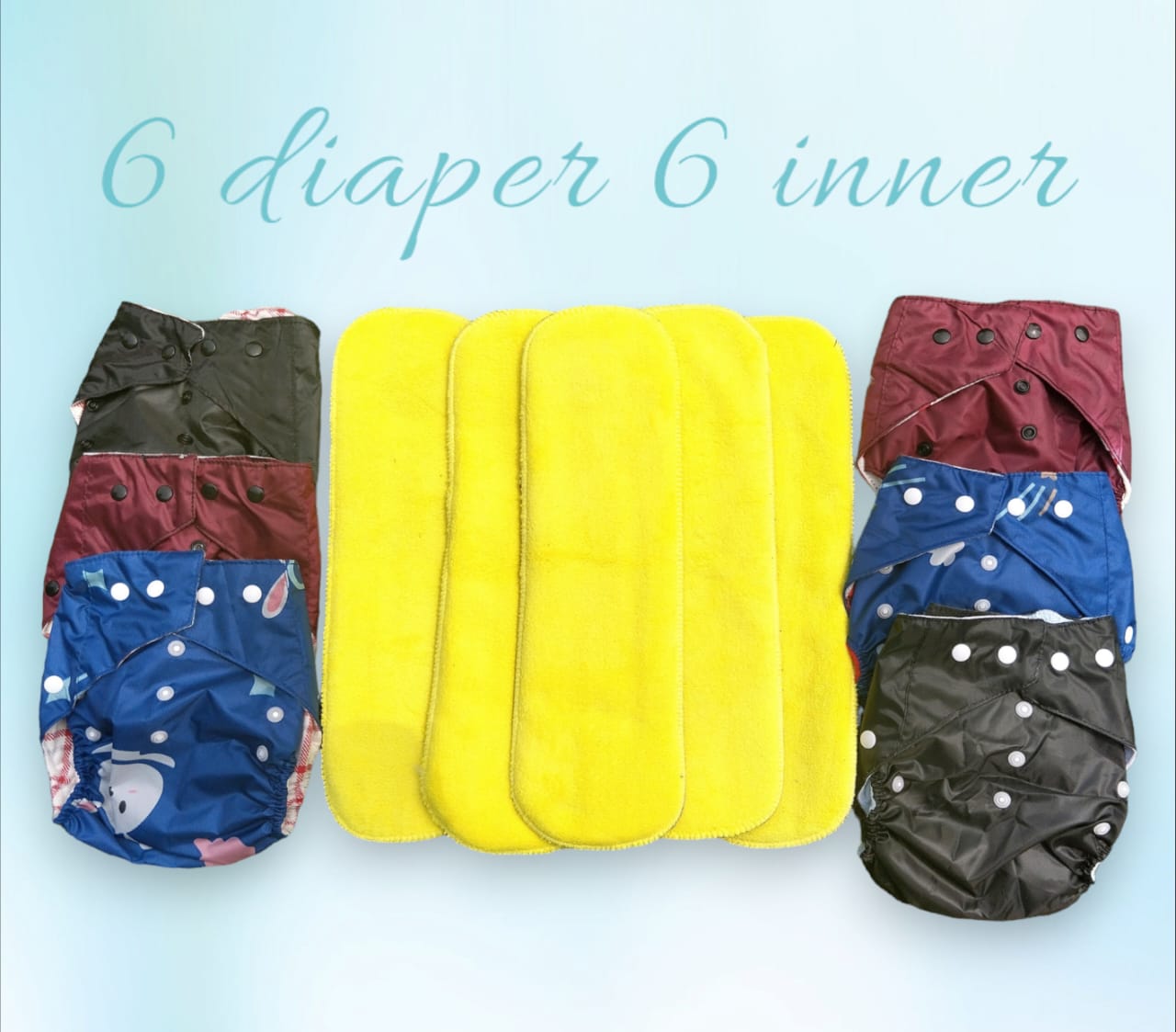 Adjustable Cotton Cloth Diapers with 2-4 Inserts for Babies 0-6 Years - Unisex, Washable, Reusable