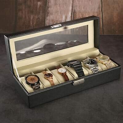 Smart Watch Holder Organizer Watch Box Premium Wooden Leather PU Leather Smart Watch Box