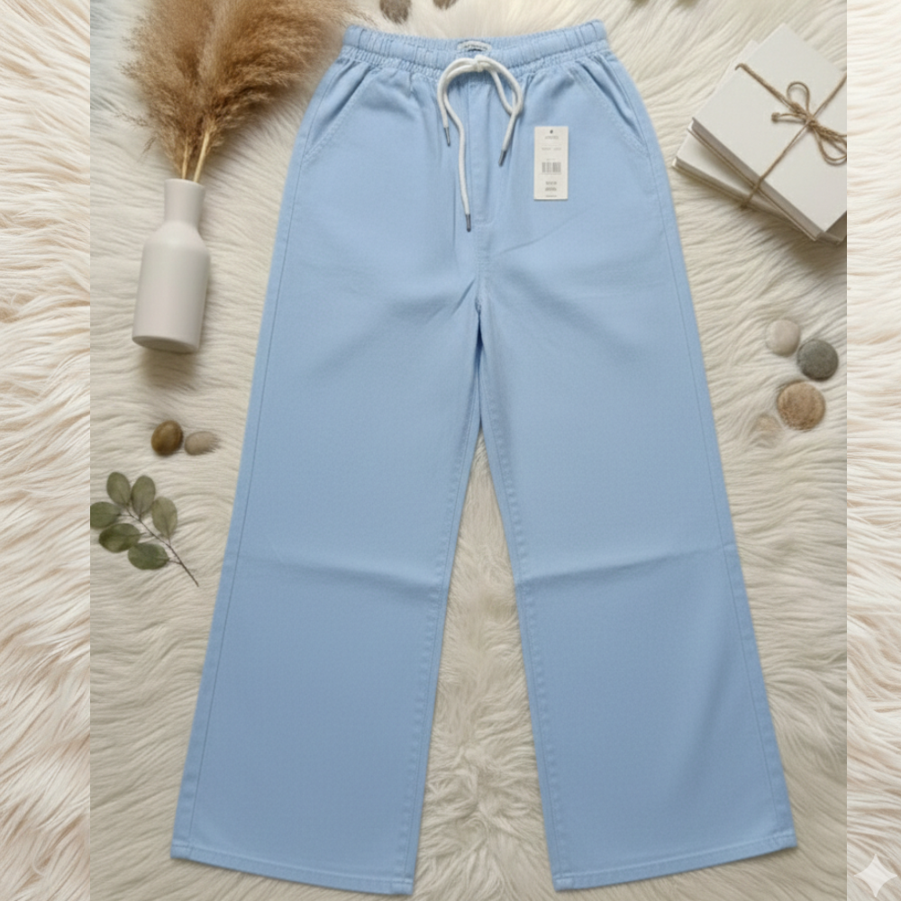 Trendy Baggy Jeans for Girls | Soft Denim |Women High Waist Baggy Jeans – Wide Leg Loose Fit Korean Denim Pants for Girls | Trending Ladies Jeans, Mom Jeans, Straight Fit, Stylish & Comfortable Daily Wear Women Denim | Best Selling Baggy Jeans for Girls