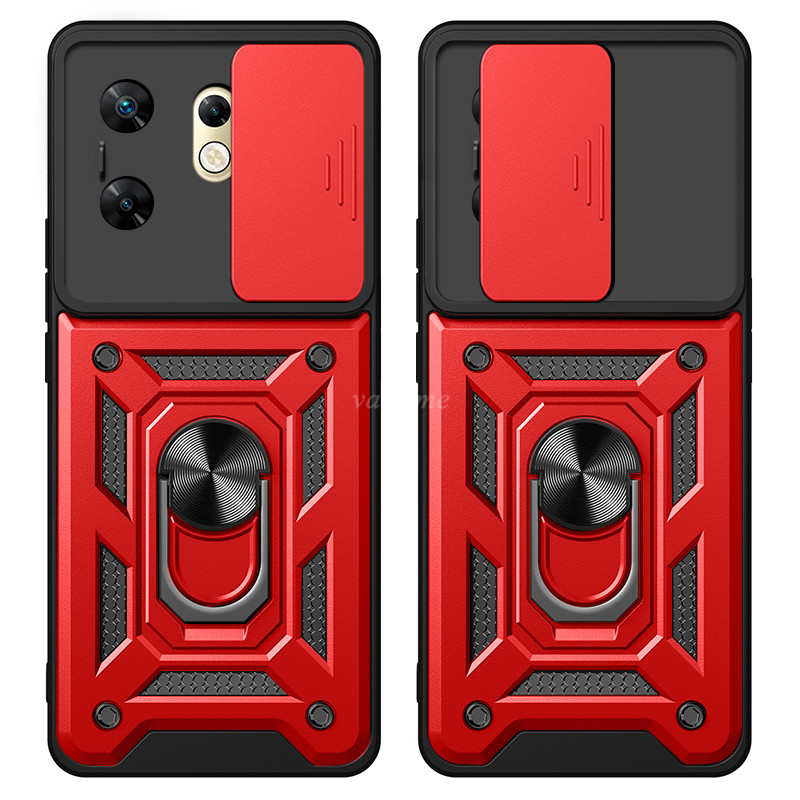 For Infinix Zero 30 4G Case Hard Sliding Lens Protect Stand Holder Back