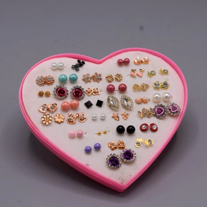 36 Pair/lot Women Animal Flower Small Stud Earrings Sets Girl Child Baby Enam0el Mini Earring Party Jewelry Friend Birthday Gift