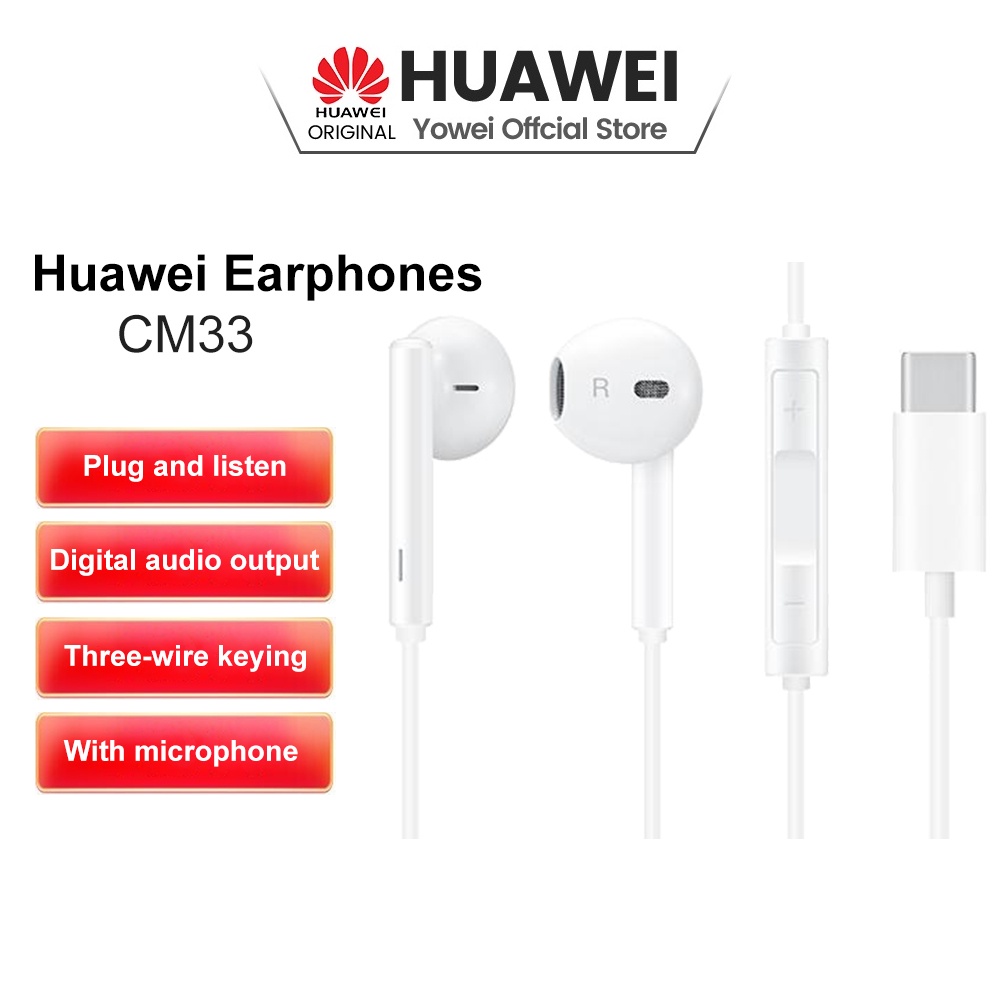 HUAWEI Earphones Original Headset Type C Earphone (USB-C Edition