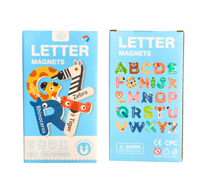 Large Magnetic Letters for Kid Magnets Fridge Animals Alphabet Toys, Children Magnetic Refrigerator Uppercase ABC Alphabets