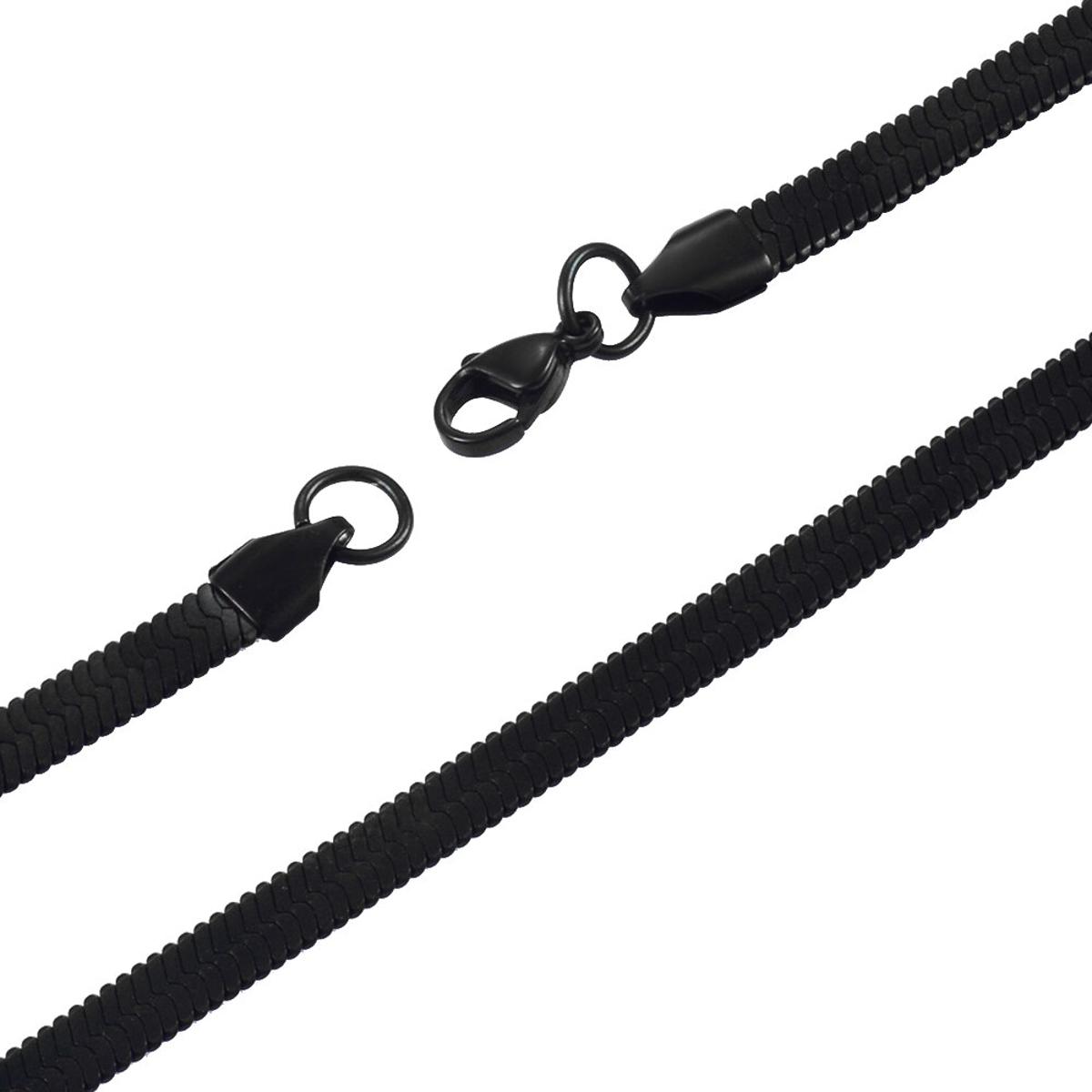 Snake Chain Black, No Fade/Rust Necklace Snake Bone Blade Chain Necklace /55cm (22Inches) Necklace Jewelry Gift