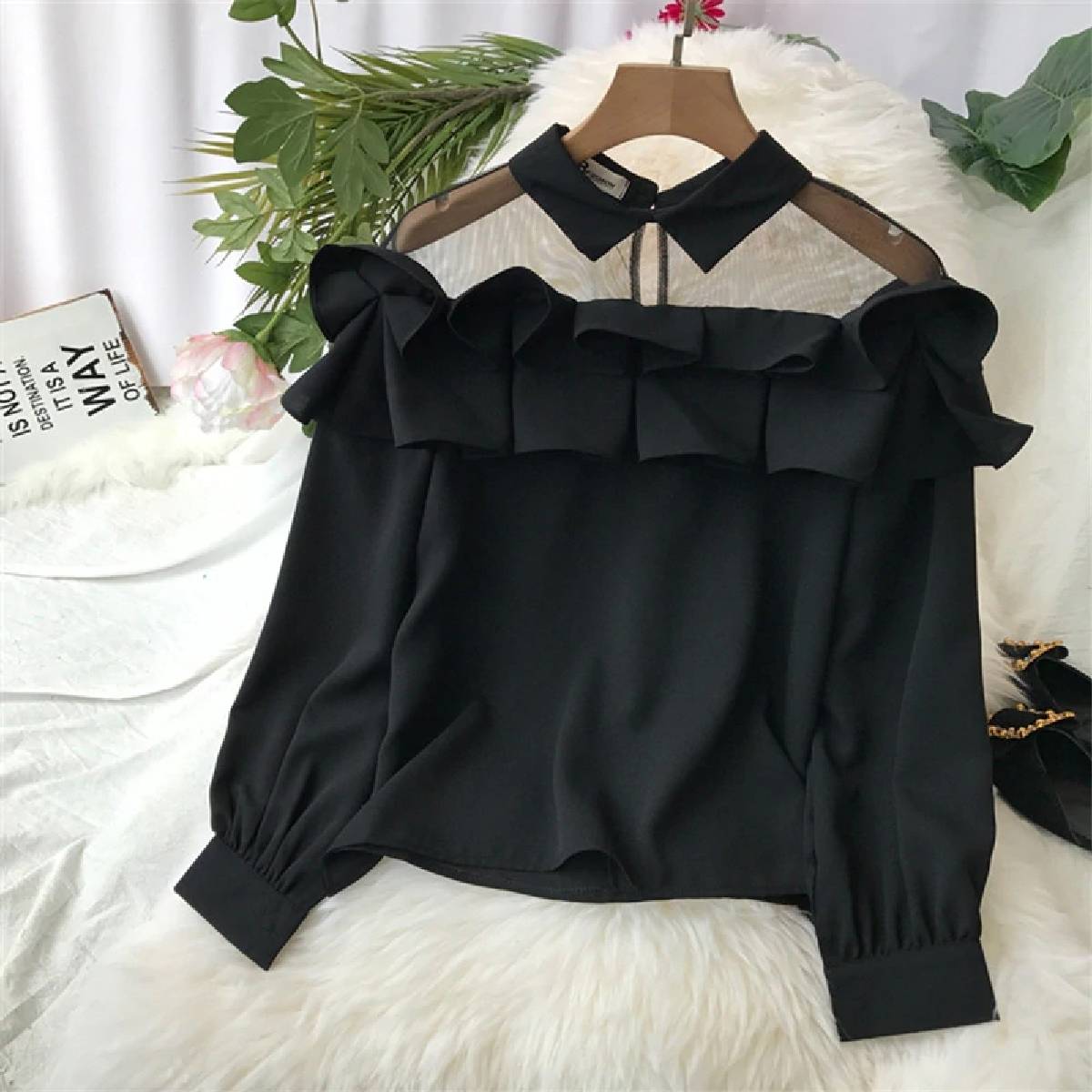 Mini Ruffle Mesh Tops -Premium Quality Stylish Cinderella Ruffle Mesh Top for Women | Daraz.pk