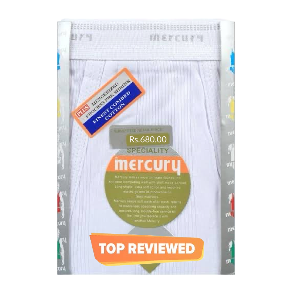 Mercury Underwear For Men and Boys: Pure Finest Combed Cotton Top Elastic - Soft and Comfortable Ultimate Comfort