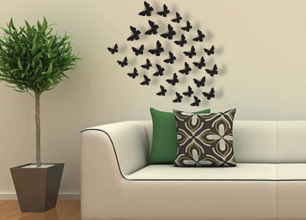 Pack of 30 Wooden Butterflys | 3D Butterflys Wooden Wall Decoration Items for Home, Bedrooms Inspire Kids and Look Decent