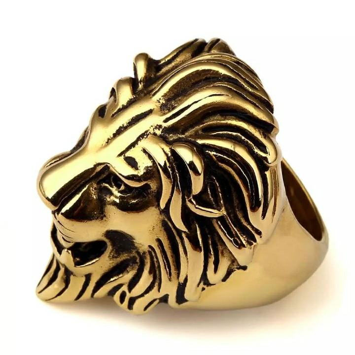 gold lions head ring