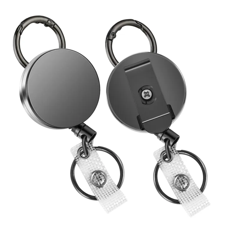 2 Pack Heavy Duty Retractable Badge Holder, for Name Card Keychain