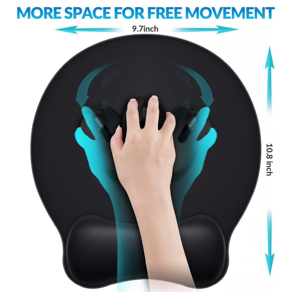 H08 Gel Mouse Pad with Wrist Rest Ergonomic Memory Foam Mouse Pad Non Slip Wrist Support Mousepad for Office Computer Laptop Gaming