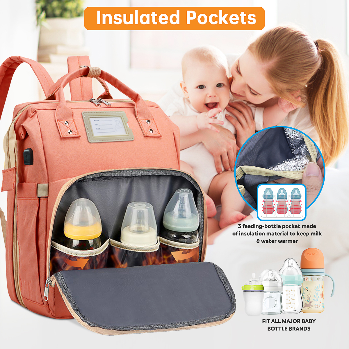 Fashion New Diaper Bags Backpack Multifunctional Foldable Baby Bed Crib Bag Large Capacity Stroller Bag Insulation Nursing Daraz.pk