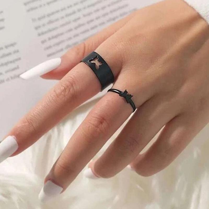 Trendy Butterfly Rings for women and girls Zinc Alloy Metallic Couple Engagement Rings
