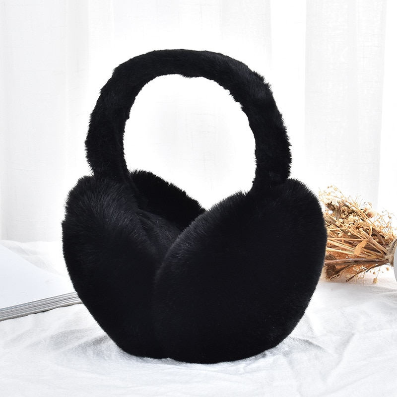 Ear Muffs for Men & Women - Winter Ear Warmers Behind the Head Style - Ear  Covers for Cold Weather Black Soft Fleece Earmuffs