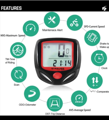 Bicycle Speedometer & stopwatch computer SB 318 Bicycle speed calculator & stopwatch Digital speedometer Odometer bicycle meter bicycle