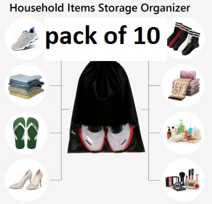 20 Piece Travel Shoes Storage bag with clear window non-woven with PVC Bag