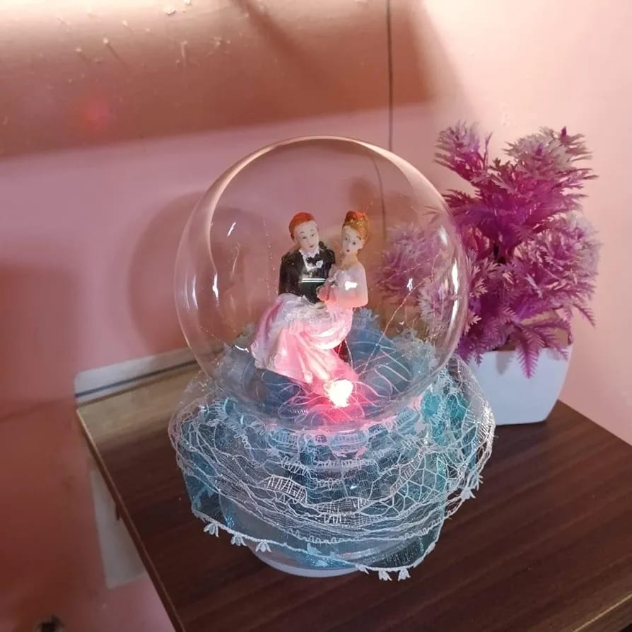 クリスタル飾り Dancing Claus Couple Musical Revolving Dancing