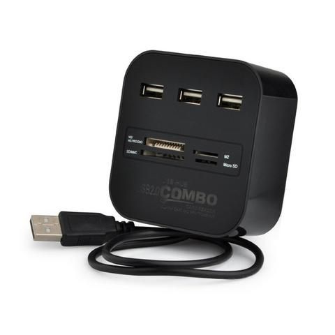 High Speed USB Hub 2.0 3 Ports With Card Reader Mini Hub USB Combo USB Splitter Adapter For PC Laptop Computer