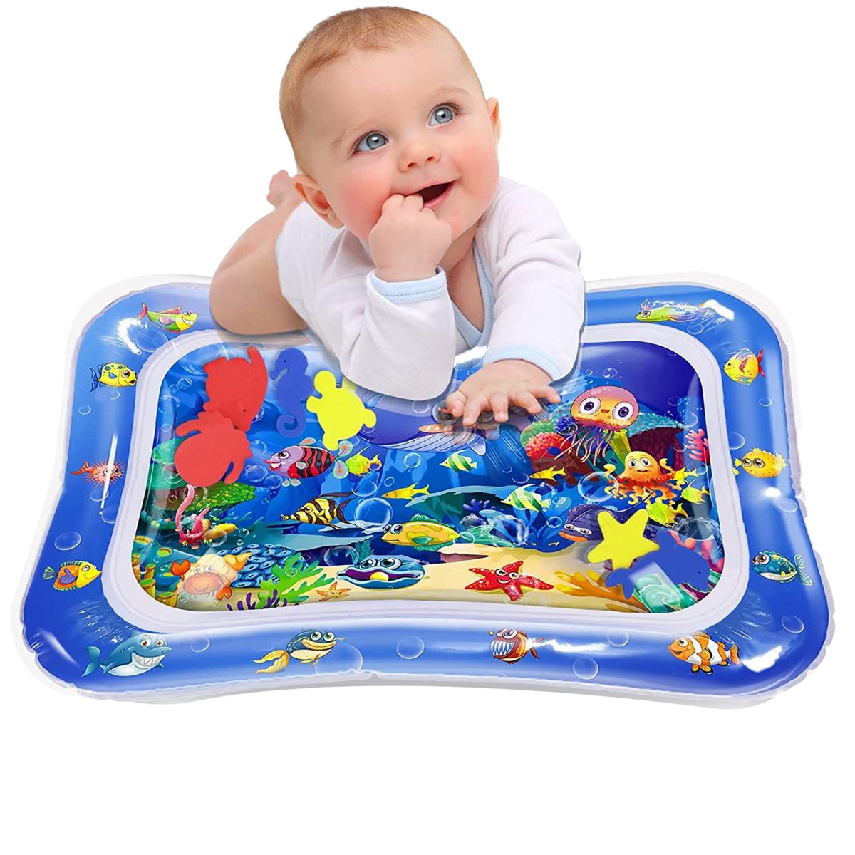 Inflatable Tummy Time Premium Water Mat For Babies Infants And Toddlers Fun time Play Activity Pad For 3 to 24 Months, Strengthen Your Baby's Muscles, Portable