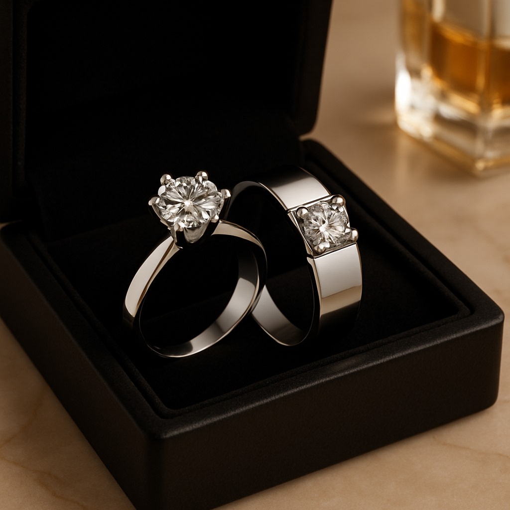 "Best Gift for Couples – Matching Silver Rings couple rings– Engagement, Wedding, Anniversary"