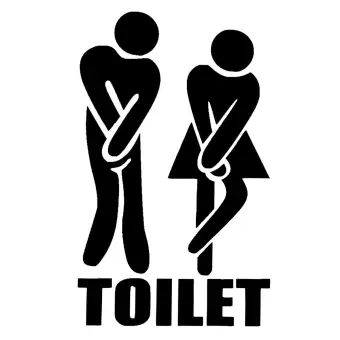 Funny Toilet Door Sign Vinyl Wall Sticker Home Bathroom Decor