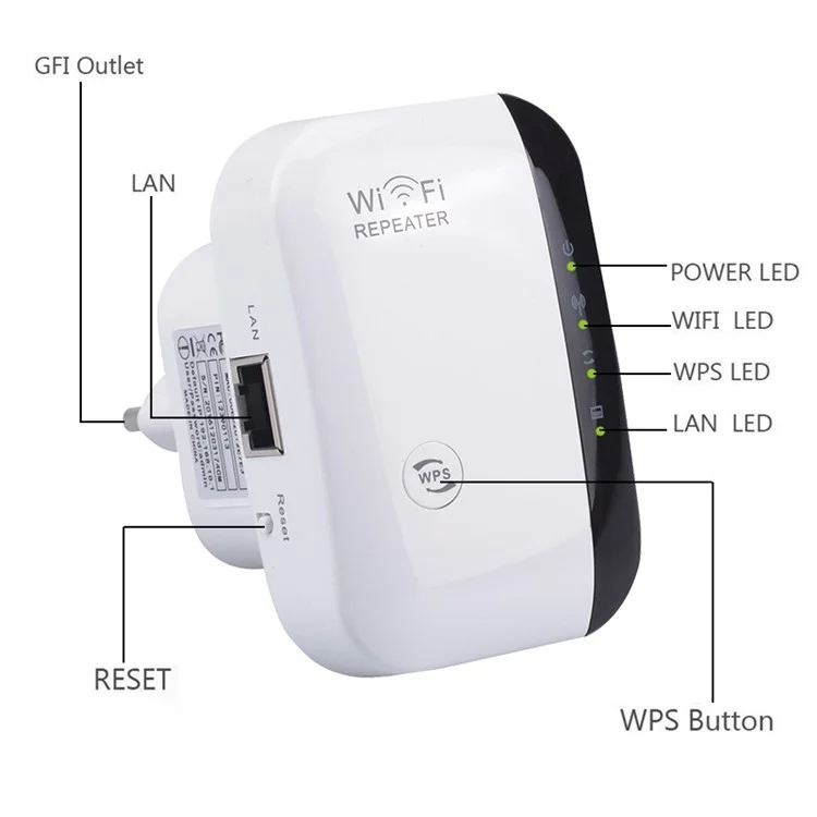 WiFi Range Extender 2.4GHz 300Mbps | Universal Wireless Repeater for Router Coverage Extension | Dead Zone Coverage Solution | Easy Setup Smart LED Indicator Wall Plug Design | High Speed Stable WiFi Performance for Home Office Apartments | No Brand