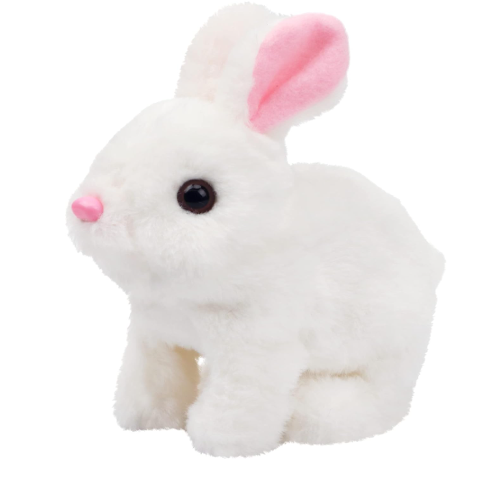 Electronic Plush Rabbit Toy Robot Bunny | Walking, Jumping, Running & Ear Shaking | Battery Operated Interactive Soft Bunny | Cute Electric Pet Toy for Kids Birthday Gifts