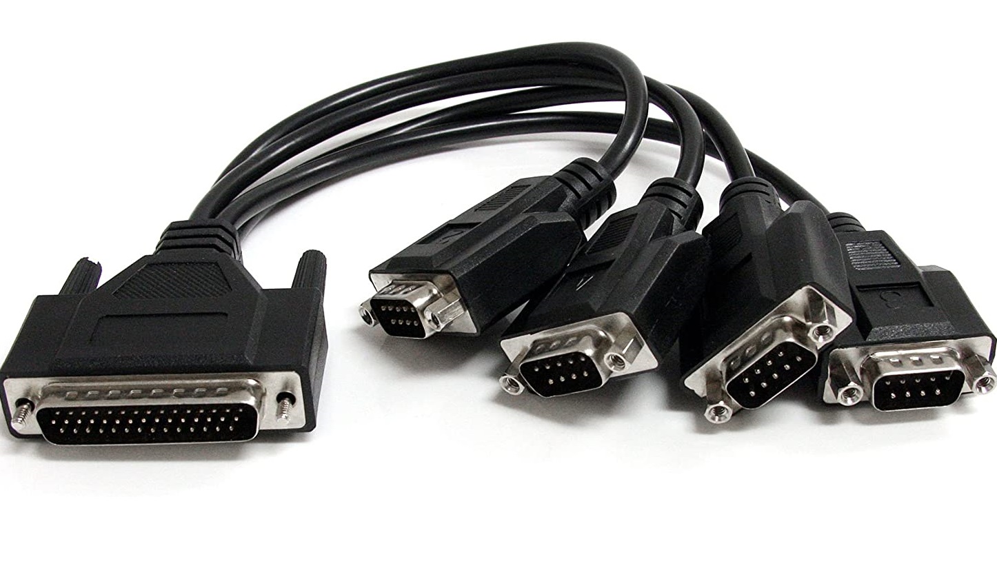 PCIE 4 Port Serial Expansion Card Convertor DB9 (RS-232) Parallel Cable Converter (Genuine)