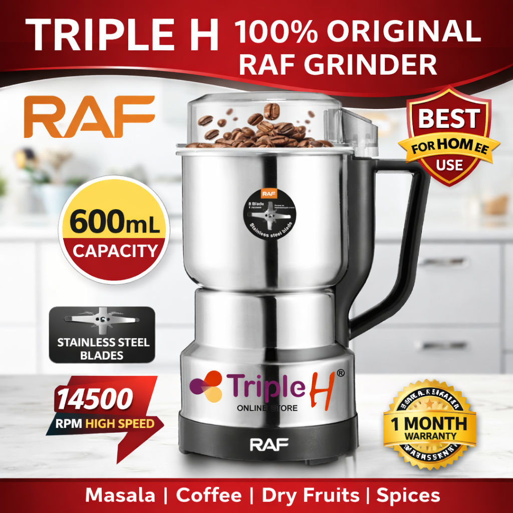 Triple H RAF Electric Grinder R-7132 Masala Grinder 600ml