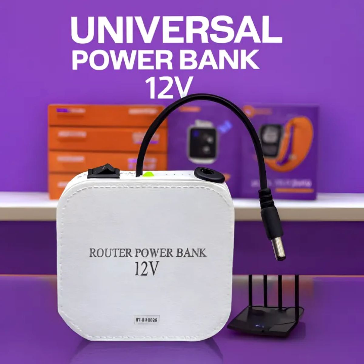 12V WiFi Router Power Bank with 4 Hours Backup – Full Automatic Mini UPS for 12V Internet Routers & ONU Devices, Uninterrupted Power Supply Battery Backup for Home