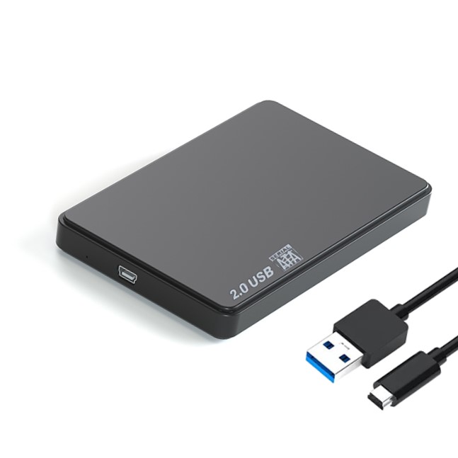 USB 2.0 2.5 Inch SATA External Hard Drive Enclosure Case | Portable HDD SSD Disk Box | Laptop & PC Compatible Hard Disk Caddy Drive Cover