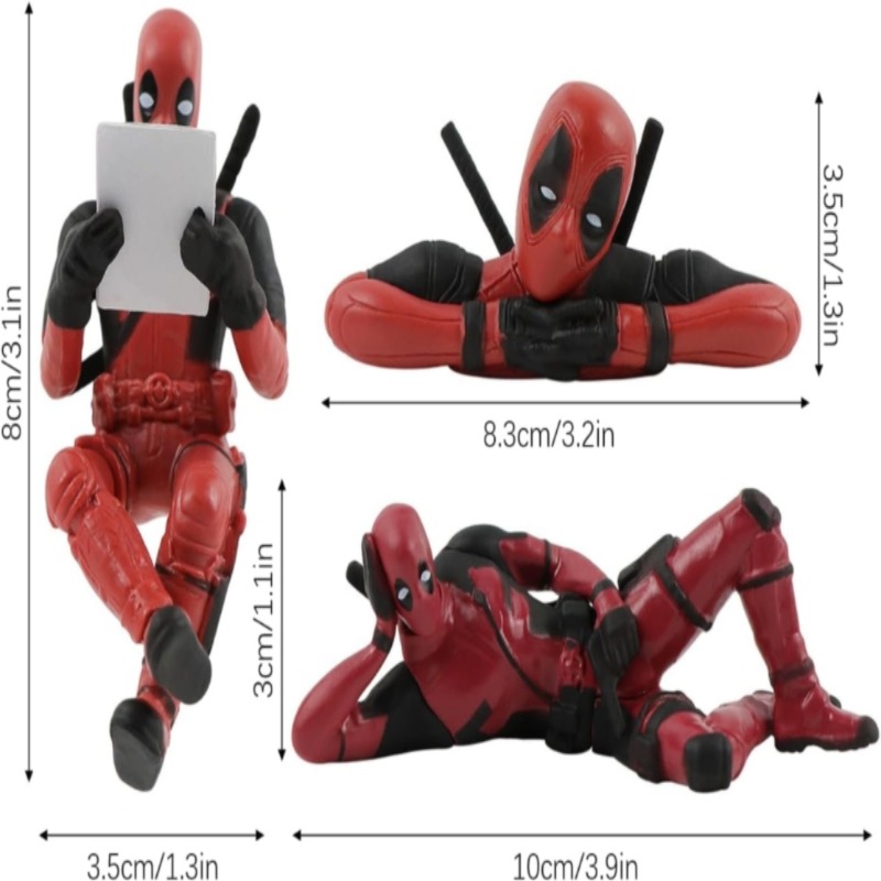 3 Pcs Set Funny anime Deadpool Anime Rear View Mirror Decoration Pendant Car Interior Anime Doll For Car Interior Accessories,for Car Mirror Auto Interior Decoration Accessories
