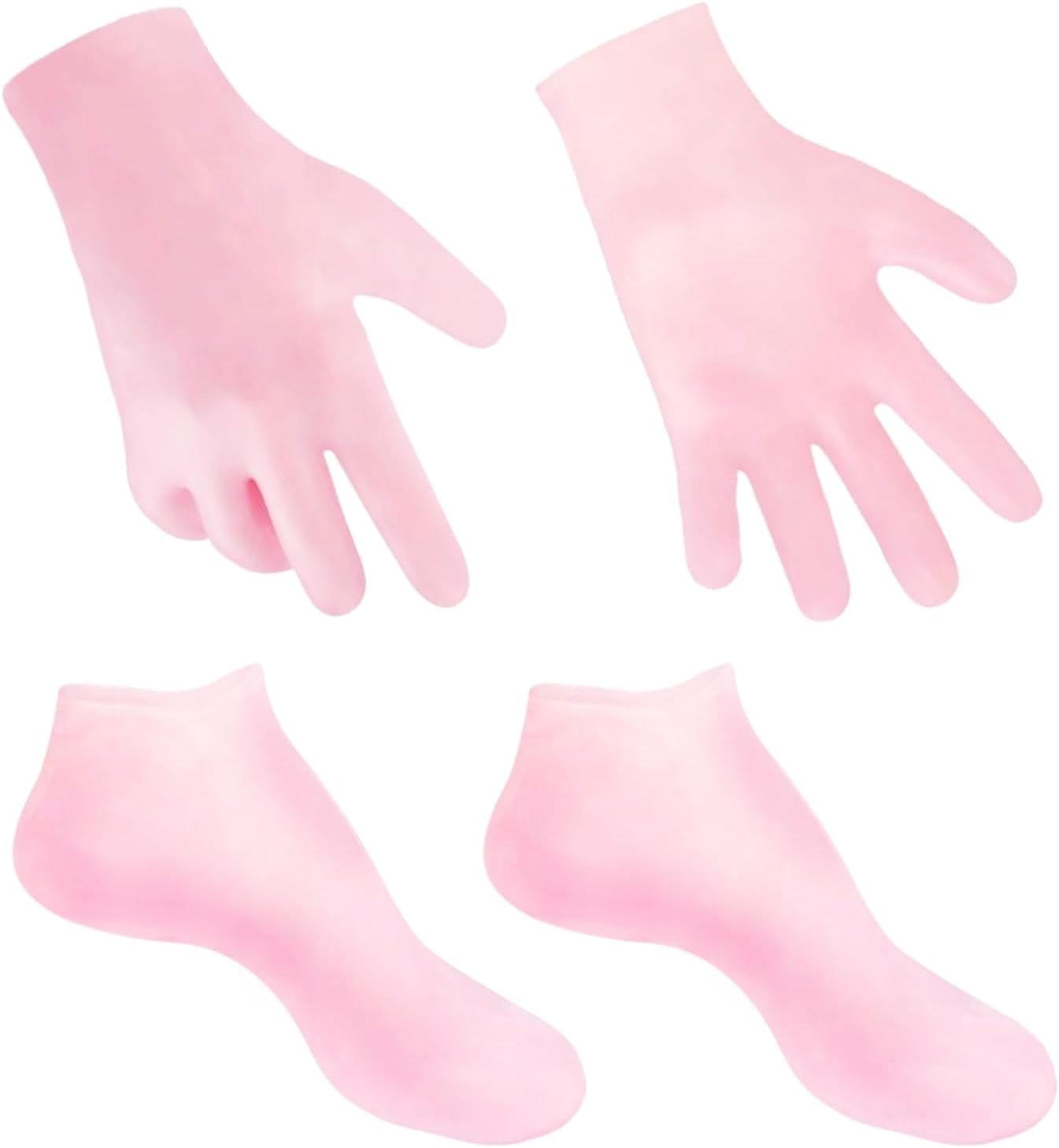 Premium Quality Silicon Socks and Gloves Set, Moisturizing Socks and Gloves Set – Non-Slip Moisturizing Foot & Hand Protection for Dry Cracked Skin Heel Socks Anti Slip for Foot Care