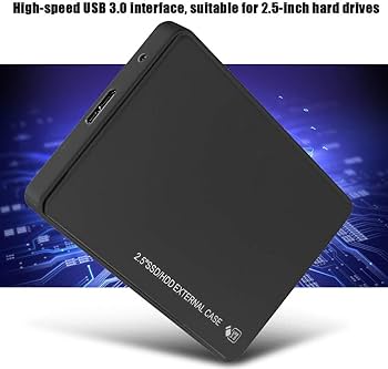 USB 3.0 External HDD + SSD Case, SATA III 6Gbps Hard drive Case - HDD SSD 2.5 inch USB 3.0 Laptop Hard Drive Disk Drive Enclosure Case Caddy SATA External HDD + SSD Case Compatible with WD, Seagate, Toshiba, Samsung, Hitachi, PS4, Xbox, Router