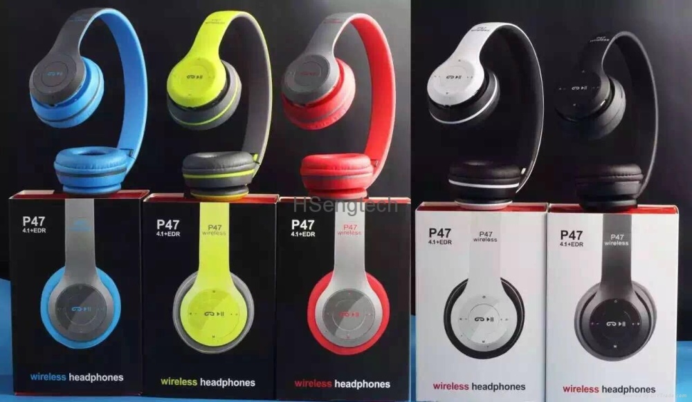 Special Edition P47 Headphone with Pop Window Over The Ear Wireless Bluetooth Headphone Support Sd Card use