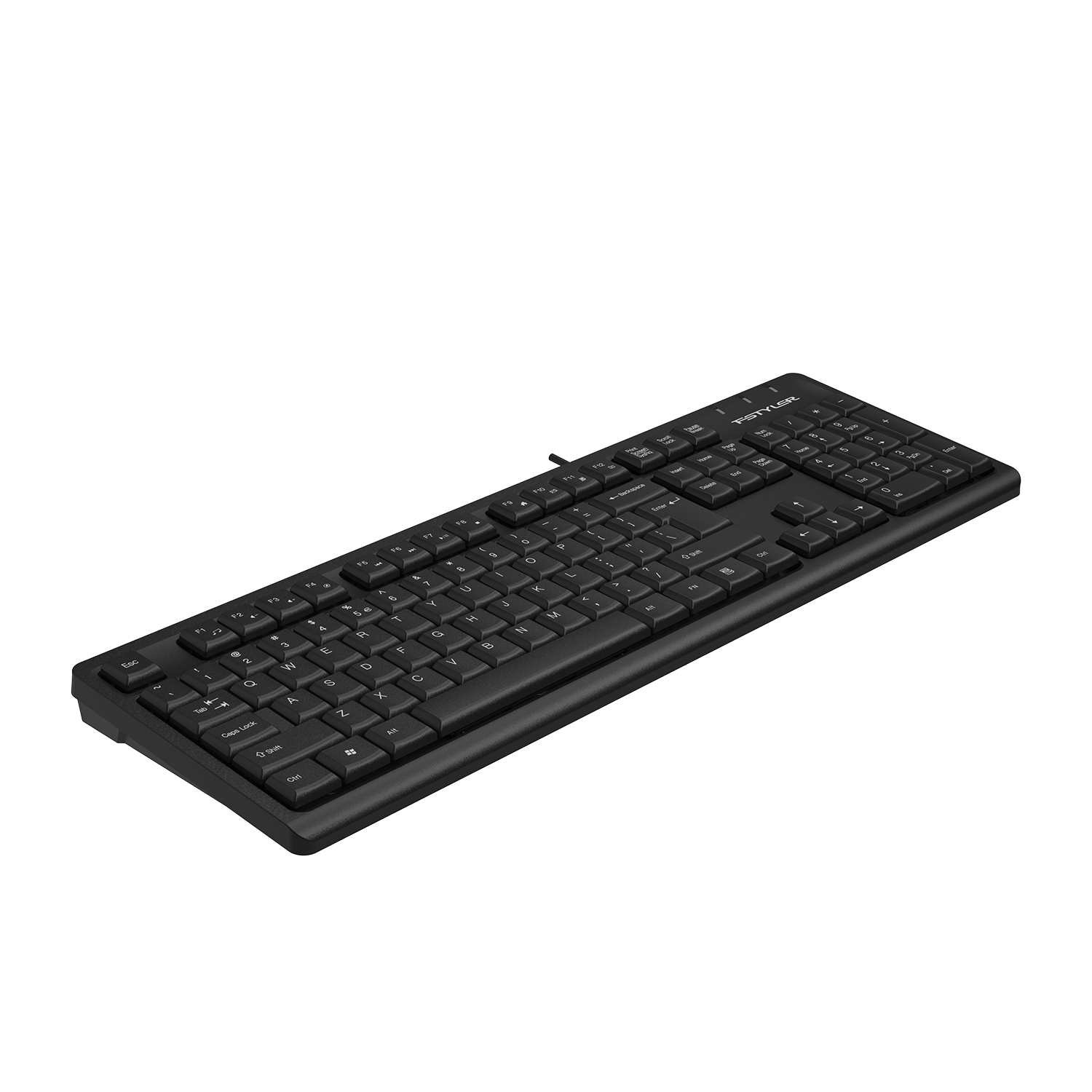 A4Tech FK12 Multimedia Wired Keyboard - Round-Square Keycaps - Waterproof Design - For PC/Laptop