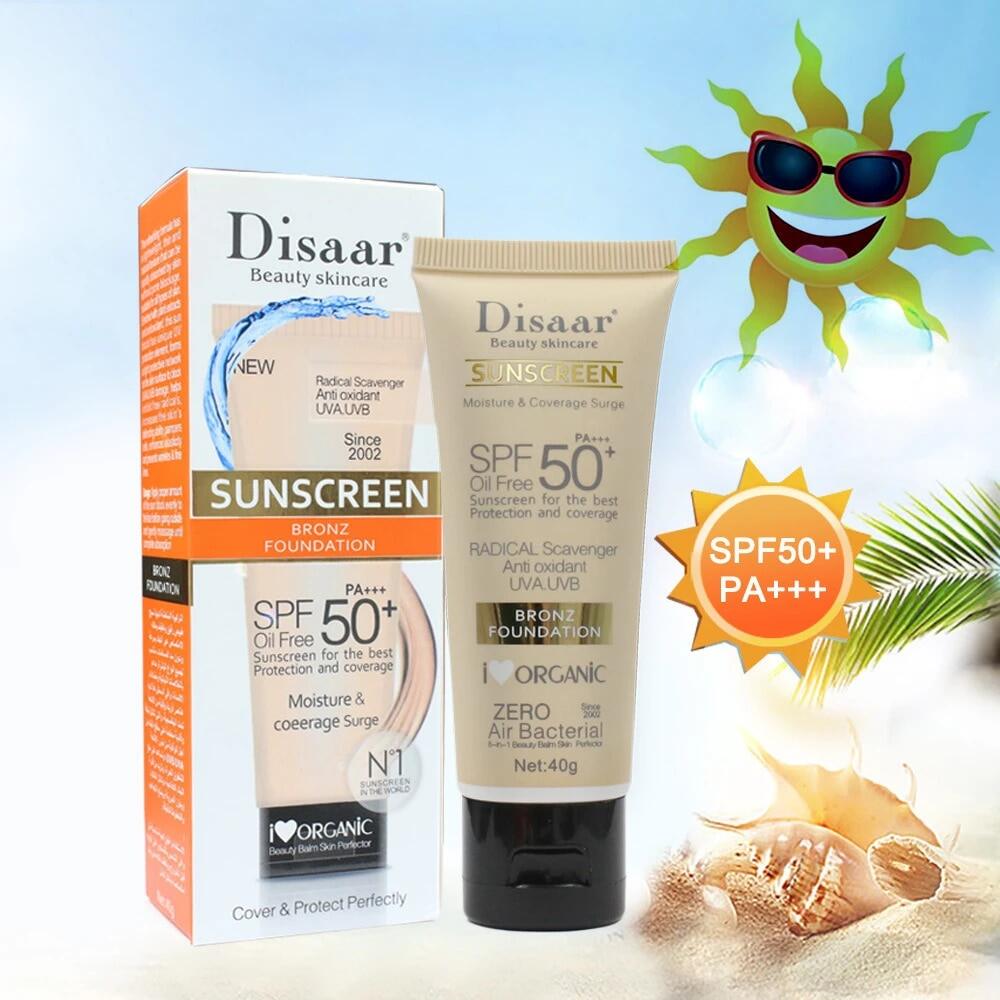 Disaar SPF 50 Natural Sun Protection Tinted Foundation Whitening Moisturizing Organic Sunscreen Sun Cream Sunblock For All Skin DS313-1