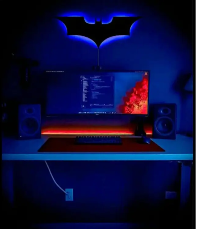 3D Batman Led Wall Lamp - Gaming WALL Decor - Gaming room decor - Color Black