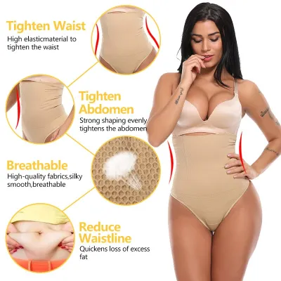 Womens Underwear High Waist Panties Seamless Briefs Sexy Plus Size Tummy  Control Stretch Yoga Fajas Short Reductoras