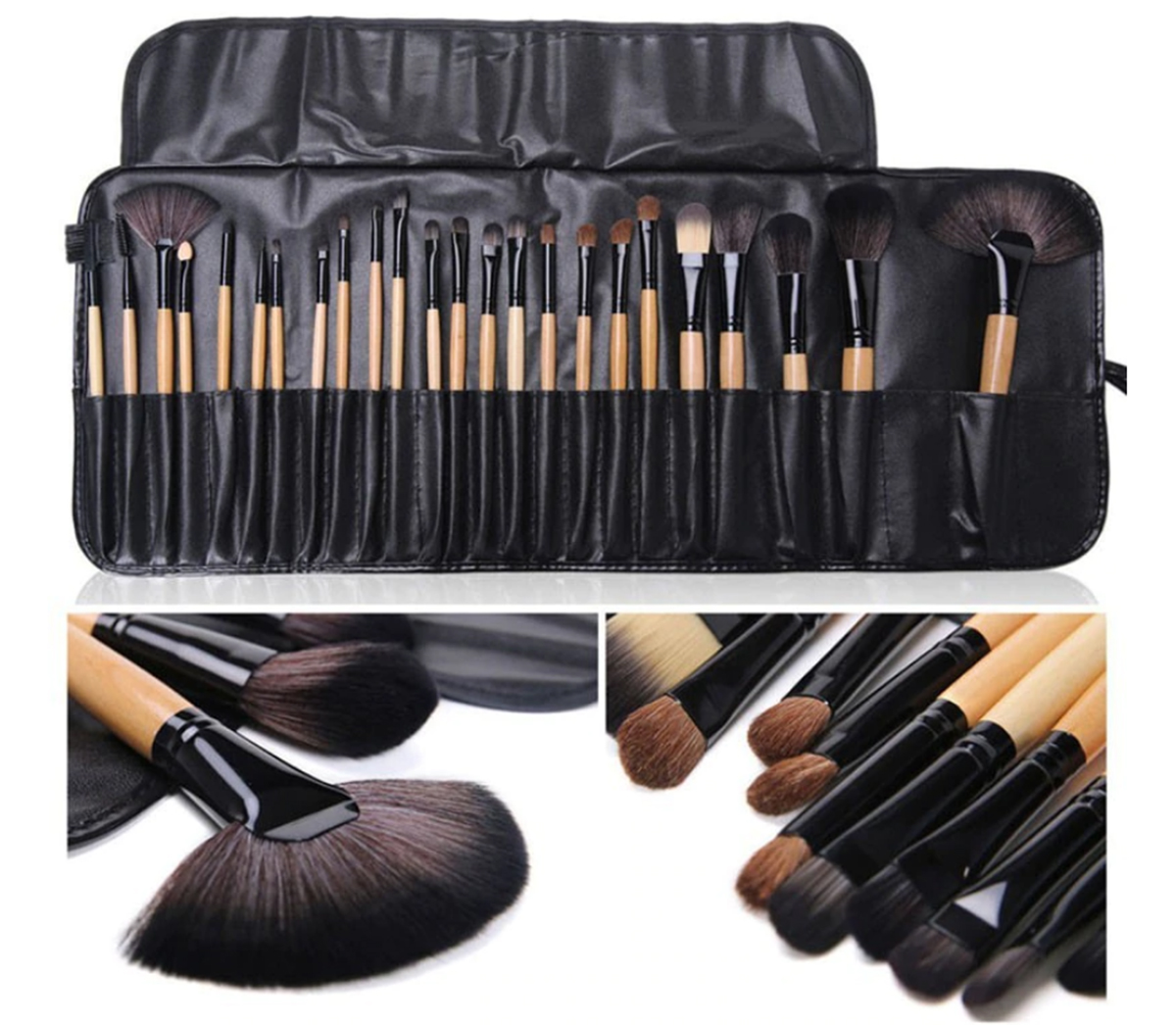Miss Rose 24pcs Premium Makeup Brush Set Professional Face, Eye & Eyelash Brushes